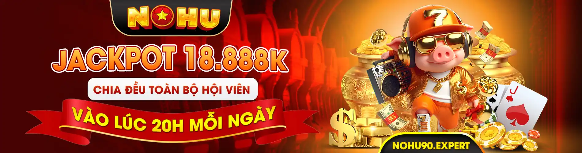 Jackpot 18.888K chia đều toàn bộ hội viên vào lúc 20h mỗi ngày.